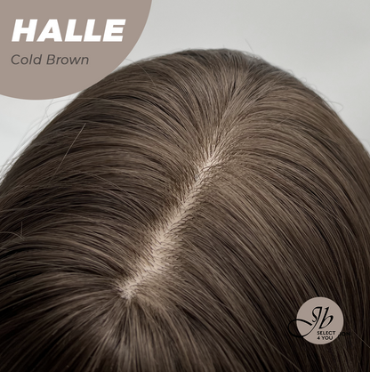 JBEXTENSION 27 Inches Long Wave Cold Brown Wig with Bangs HALLE COLD BROWN