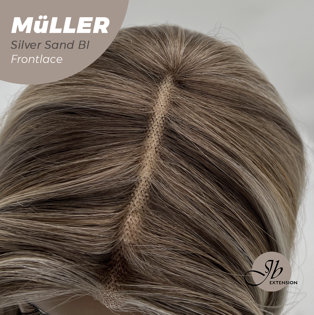 JBEXTENSION 22 Inches Silver Sand Blonde Pre-Cut Frontlace Glueless Wig MüLLER SILVER SAND BLONDE