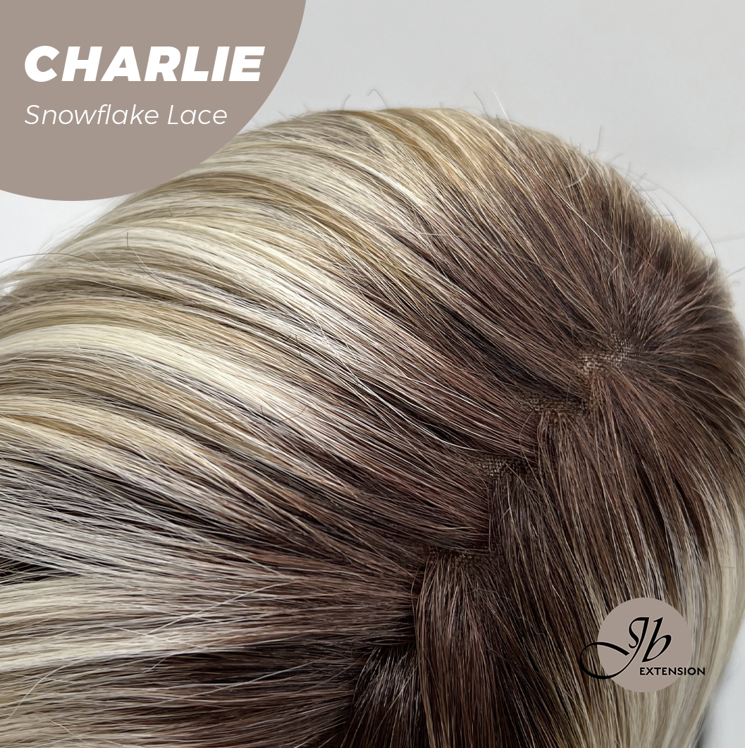 [PRE-ORDER] JBEXTENSION 12 Inches Mix Blonde Pre-Cut Side Part Snowflake Lace Frontlace Glueless Wig CHARLIE【BENDY EAR TABS】