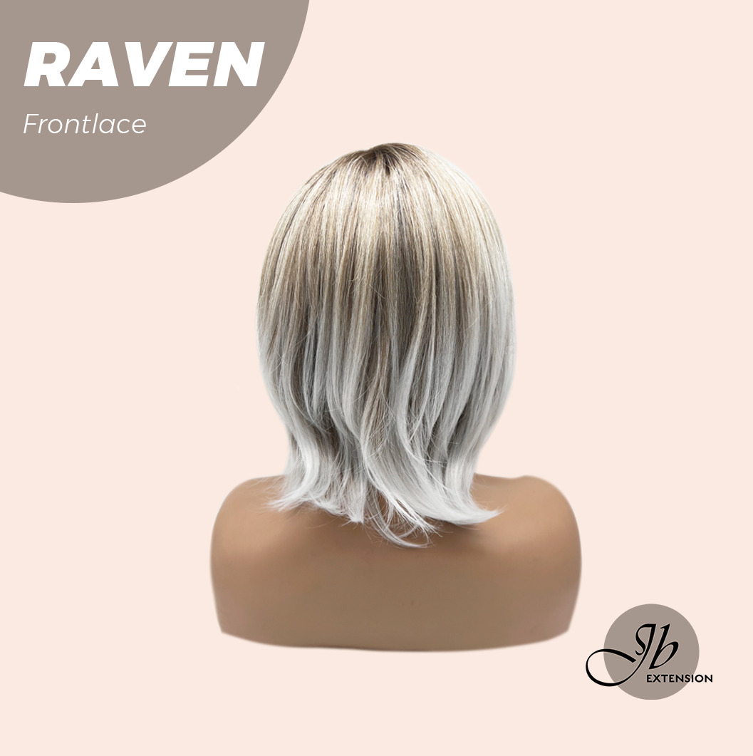 JBEXTENSION 12 Inches Ash Grey Pre-Cut Side Part Frontlace Glueless Black Sapphire Wig RAVEN- BLACK SAPPHIRE【BENDY EAR TABS】