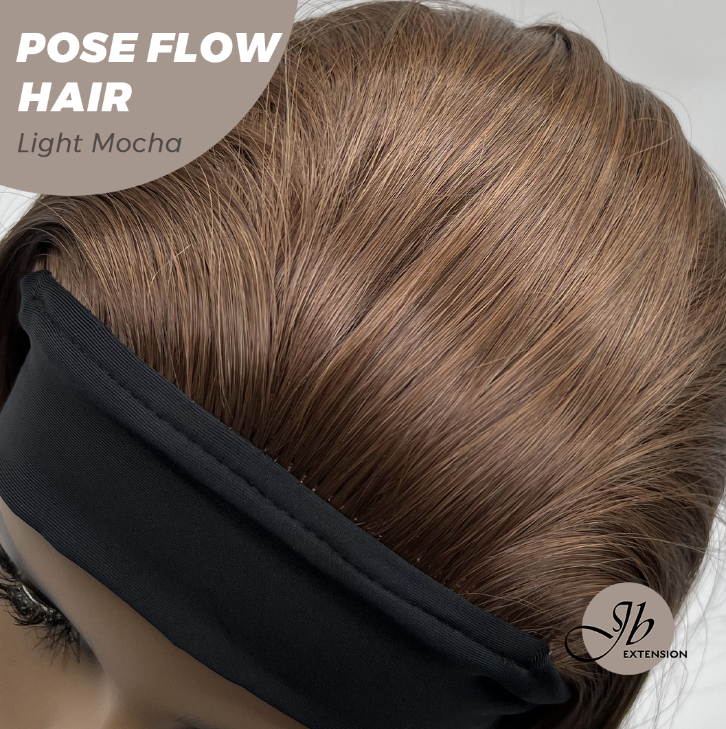 JBEXTENSION 18 Inches Light Mocha Headband Wig POSE FLOW HAIR - LIGHT MOCHA