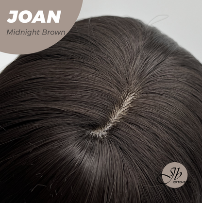 JBEXTENSION 10 Inches Bob Cut Midnight Brown(Black/Brown) Wig with Bangs JOAN MIDNIGHT BROWN