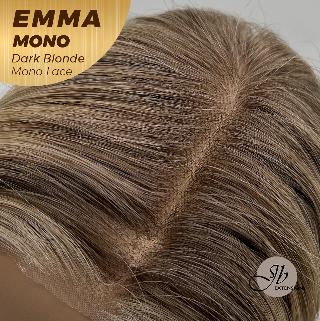 [FINAL SALE] JBEXTENSION EMMA MONO Monofilament Handmade Wig 6X5 Full Monofilament Hand Tied Top Wig 14 Inche Dark Blonde Mono Lace Wig With Anti-slip Silicone Strips Glueless Wig EMMA MONO DARK BLONDE【BENDY EAR TABS】