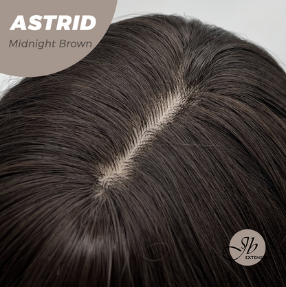 JBEXTENSION 28 Inches Long Wave Midnight Brown(Black/Brown) Wig with Bangs ASTRID MIDNIGHT BROWN