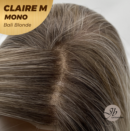 JBEXTENSION CLAIRE MONO Partial Monofilament Wig 22 Inches Bali Blonde Curly Partial Mono Lace Glueless Wig CLAIRE MONO BALI BLONDE【BENDY EAR TABS】