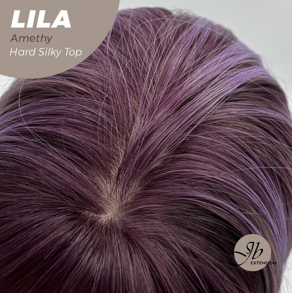 JBEXTENSION 20 Inches Scalpiana Amethy Wolf Cut 3.5X4 Hard Silky Top Natural Scalp Effect Wig With Bangs LILA AMETHY