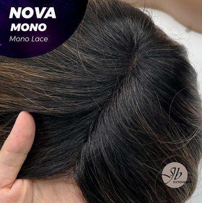 [FINAL SALE] JBEXTENSION NOVA MONO Monofilament Handmade Wig 6X5 Full Monofilament Hand Tied Top Wig 25 Inches Ombre Brown Curly Mono Lace Handmade Futura Fiber Glueless Black Sapphire Wig NOVA MONO【BENDY EAR TABS】