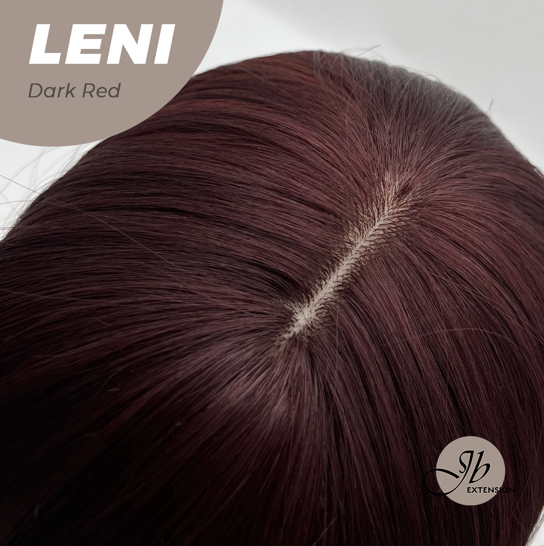 JBEXTENSION 22 Inches Dark Red Fashion Wig with Bangs LENI DARK RED