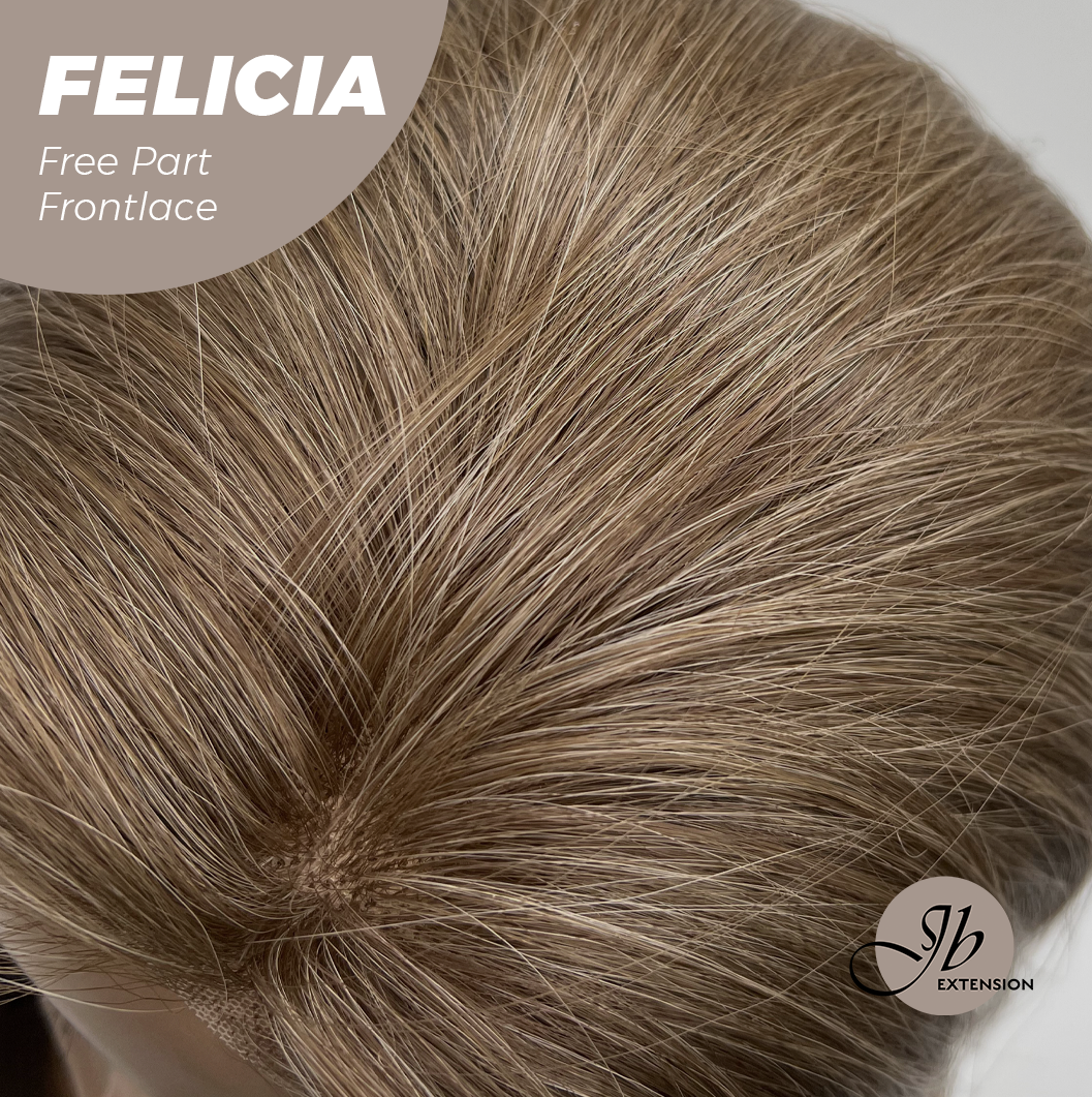 JBEXTENSION 20 Inches Light Brown Fiber X, Tangle Less Pre-Cut Free Part Frontlace Glueless Wig FELICIA【FIBER X】