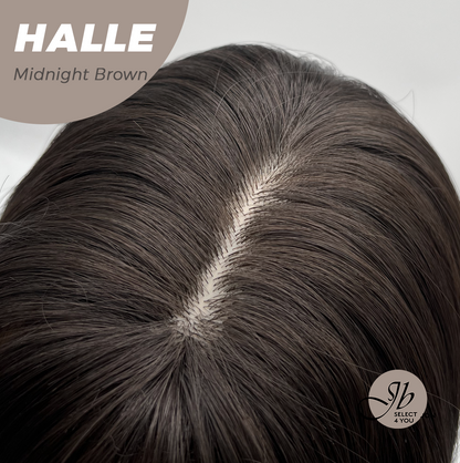 JBEXTENSION 27 Inches Long Wave Midnight Brown(Black/Brown) Wig with Bangs HALLE MIDNIGHT BROWN