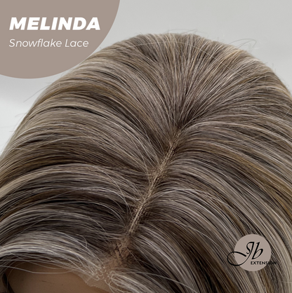 JBEXTENSION 10 Inches Mix Blonde Curly Pre-Cut Arc Snowflake Lace Frontlace Glueless Wig  MELINDA SNOWFLAKE【BENDY EAR TABS】