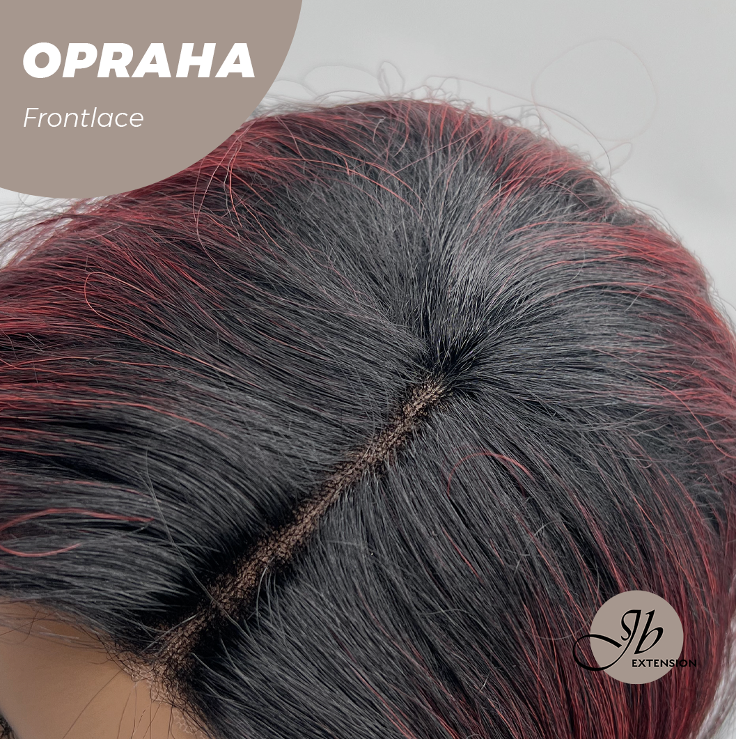 [FINAL SALE] JBEXTENSION 23 Inches Curly Black Red Pre-Cut Frontlace Glueless Black Sapphire Wig OPRAHA【BENDY EAR TABS】