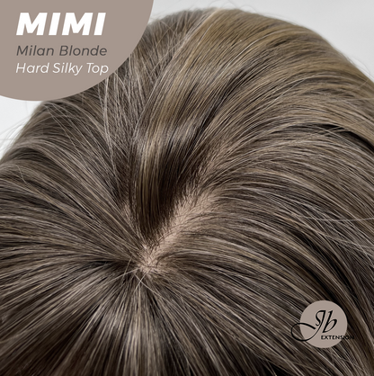 JBEXTENSION 16 Inches Scalpiana 3.5X4 Hard Silky Top Natural Scalp Effect Milan Blonde Body Wave Wig with Bangs Wig MIMI SILK TOP - MILAN BLONDE