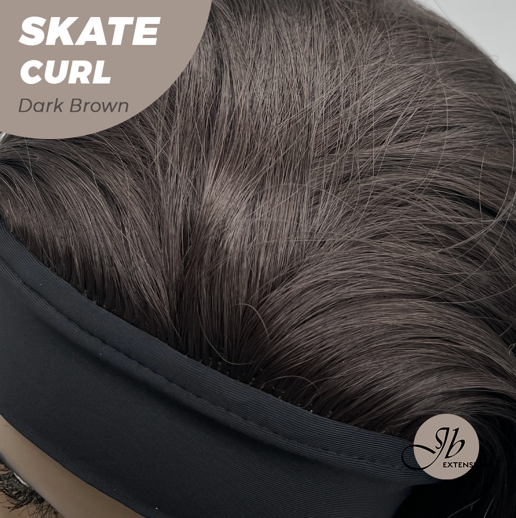 JBEXTENSION 20 Inches Curly Hair Dark Brown Headband Wig SKATE CURL