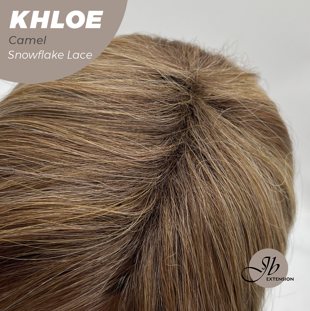 [FINAL SALE] JBEXTENSION 12 Inches Bob Cut Camel Pre-Cut Snowflake Lace Frontlace Glueless Wig KHLOE CAMEL【PERMATEASE】【BENDY EAR TABS】- M/L