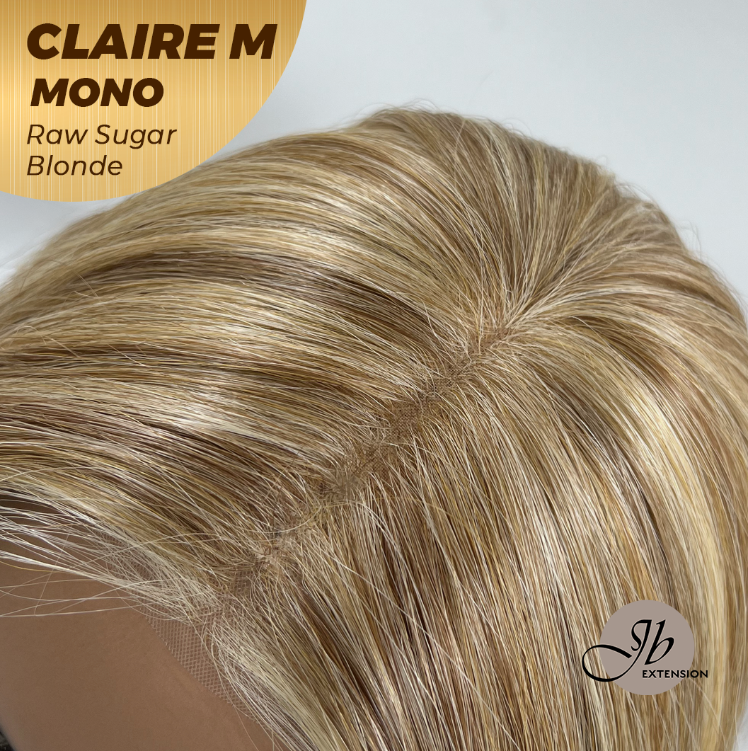 HOT OF SEASON - CLAIRE MONO Partial Monofilament Wig 22 Inches Raw Sugar Blonde Partial Mono Lace Glueless Wig CLAIRE MONO RAW SUGAR BLONDE【BENDY EAR TABS】