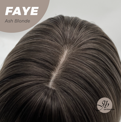 JBEXTENSION 16 Inches Straight Ash Blonde Wig with Bangs FAYE ASH BLONDE