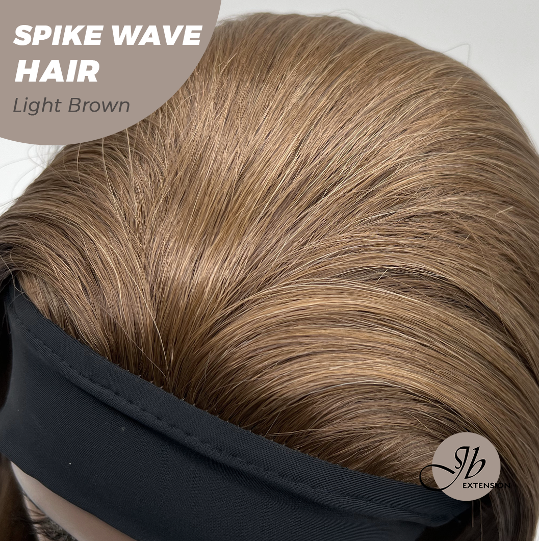 JBEXTENSION 24 Inches Long Curly Hair Light Brown Headband Wig SPIKE WAVE HAIR - LIGHT BROWN