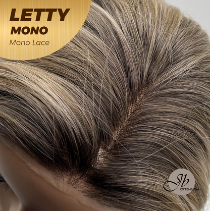 [FINAL SALE] JBEXTENSION LETTY MONO Monofilament Handmade Wig 6X5 Full Monofilament Hand Tied Top Wig 12 Inches Dark Blonde Curly Mono Lace Wig With Anti-slip Silicone Strips Glueless Wig LETTY MONO【BENDY EAR TABS】