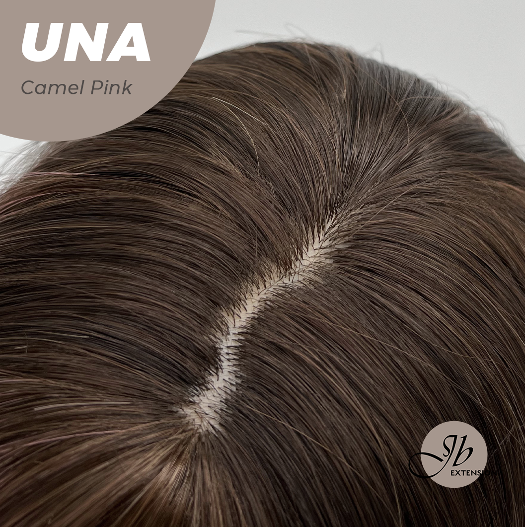 JBEXTENSION 22 Inches Camel Pink Wave with Bangs Wig UNA CAMEL PINK