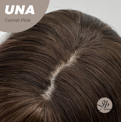 JBEXTENSION 22 Inches Camel Pink Wave with Bangs Wig UNA CAMEL PINK