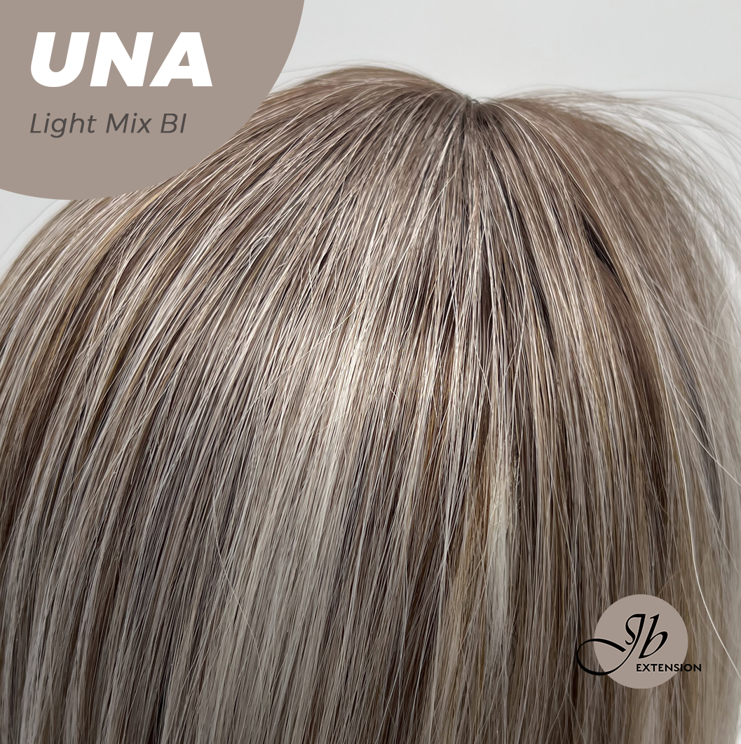 JBEXTENSION 22 Inches Light Mix Blonde Wave with Bangs Wig UNA LIGHT MIX BLONDE