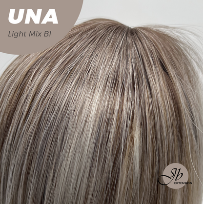 JBEXTENSION 22 Inches Light Mix Blonde Wave with Bangs Wig UNA LIGHT MIX BLONDE
