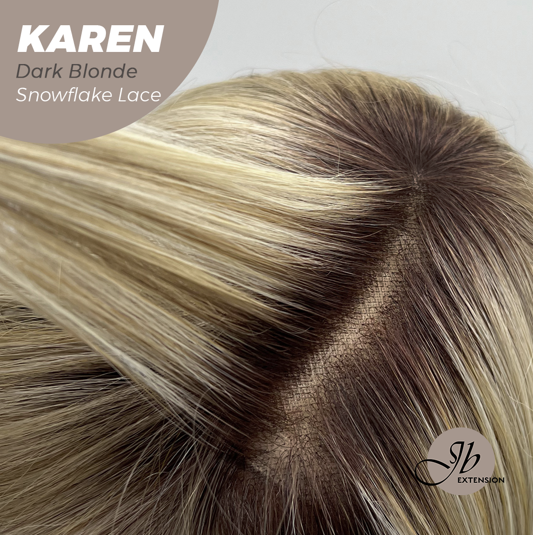 [PRE-ORDER] JBEXTENSION 18 Inches Dark Blonde Pre-Cut Arc Snowflake Lace Frontlace Glueless Wig KAREN DARK BLONDE【BENDY EAR TABS】