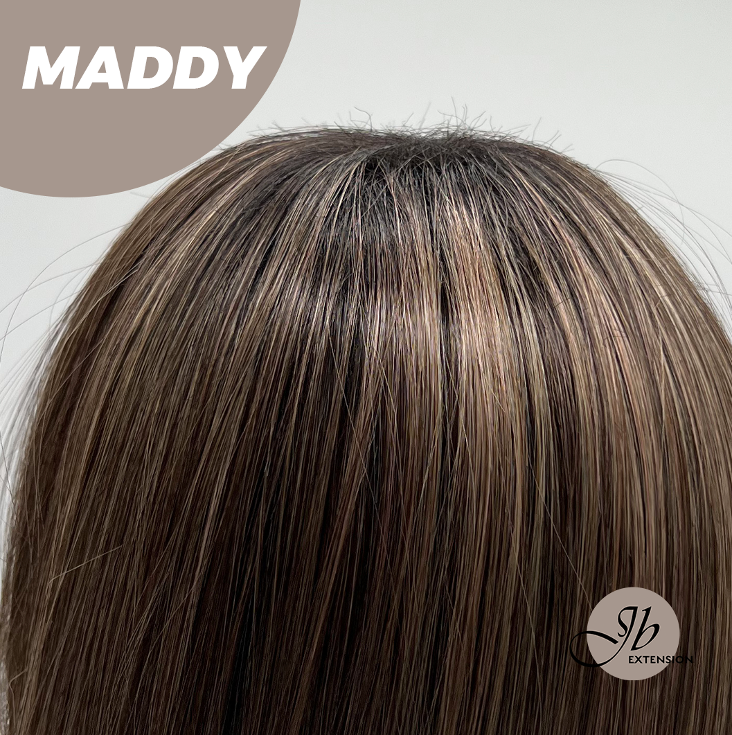 [FINAL SALE] JBEXTENSION 18 Inches Ash Brown Women Fashion Full Machine Wig MADDY【PLUS PERMATEASE】【BENDY EAR TABS】