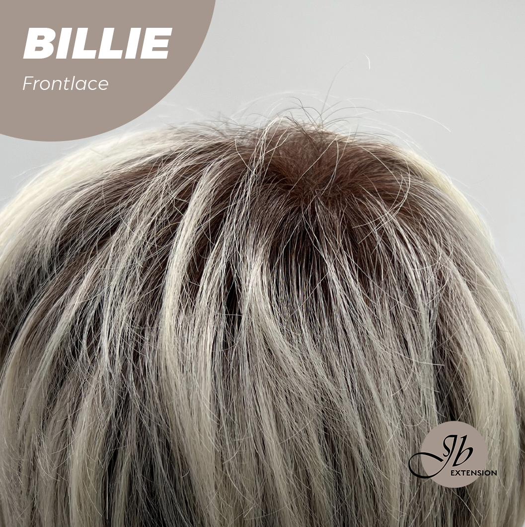 JBEXTENSION 9 Inches Pixie Cut Blonde Pre-Cut Frontlace Glueless Black Sapphire Wig BILLIE【BENDY EAR TABS】