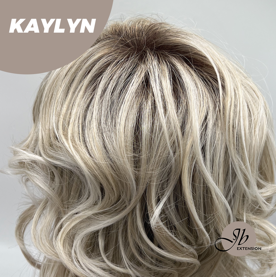 [FINAL SALE] JBEXTENSION 15 Inches Blonde Curly Women Fashion Full Machine Wig KAYLYN【PLUS PERMATEASE】【BENDY EAR TABS】