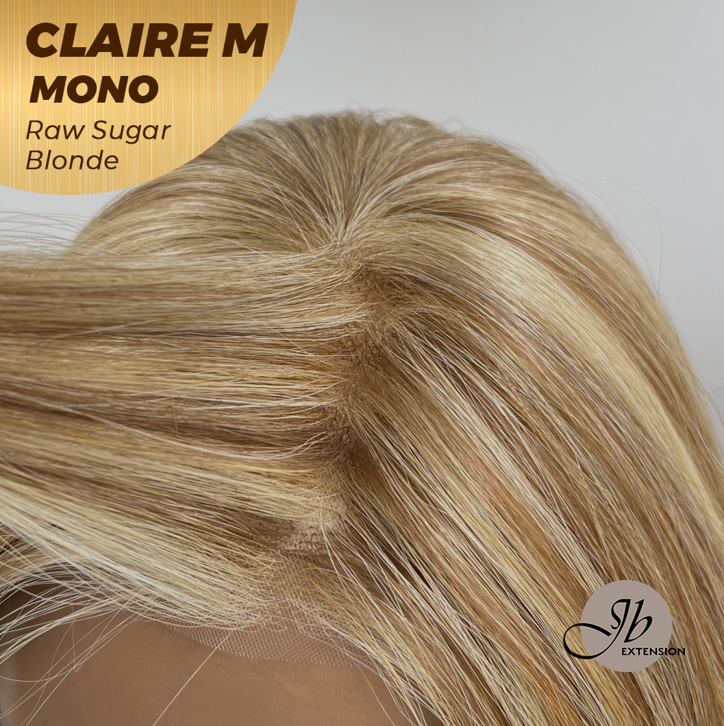 HOT OF SEASON - CLAIRE MONO Partial Monofilament Wig 22 Inches Raw Sugar Blonde Partial Mono Lace Glueless Wig CLAIRE MONO RAW SUGAR BLONDE【BENDY EAR TABS】