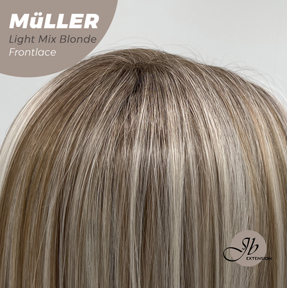 JBEXTENSION 22 Inches Light Mix Blonde Pre-Cut Frontlace Glueless Wig MüLLER LIGHT MIX BLONDE