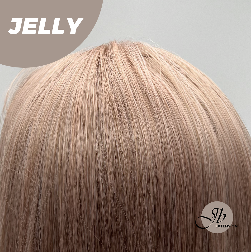 JBEXTENSION 24 Inches Long Straight Pink Wig with Bangs JELLY