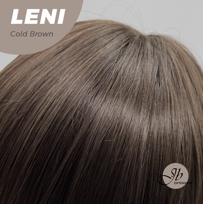 JBEXTENSION 22 Inches Cold Brown Fashion Wig with Bangs LENI COLD BROWN
