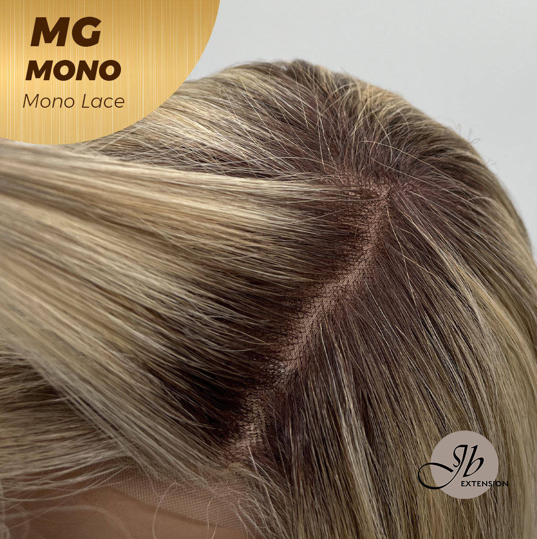 [FINAL SALE] JBEXTENSION MG MONO Monofilament Handmade Wig 6X5 Full Monofilament Hand Tied Top Wig 12 Inches Dark Blonde Mono Lace Wig With Anti-slip Silicone Strips Glueless Wig MG MONO【BENDY EAR TABS】