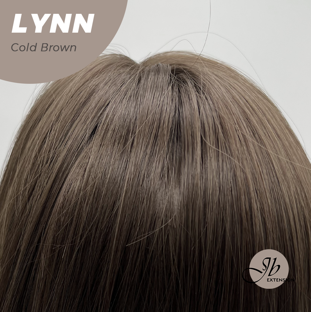 JBEXTENSION 28 Inches Long Straight Cold Brown Wig with Bangs LYNN COLD BROWN