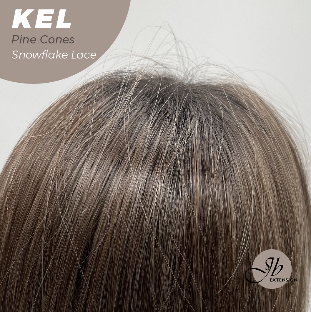 JBEXTENSION 22 Inches Pine Cones Pre-Cut Snowflake Lace Frontlace Glueless Wig KEL PINE CONES【PERMATEASE】【BENDY EAR TABS】- M/L