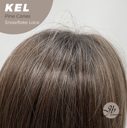 JBEXTENSION 22 Inches Pine Cones Pre-Cut Snowflake Lace Frontlace Glueless Wig KEL PINE CONES【PERMATEASE】【BENDY EAR TABS】- M/L