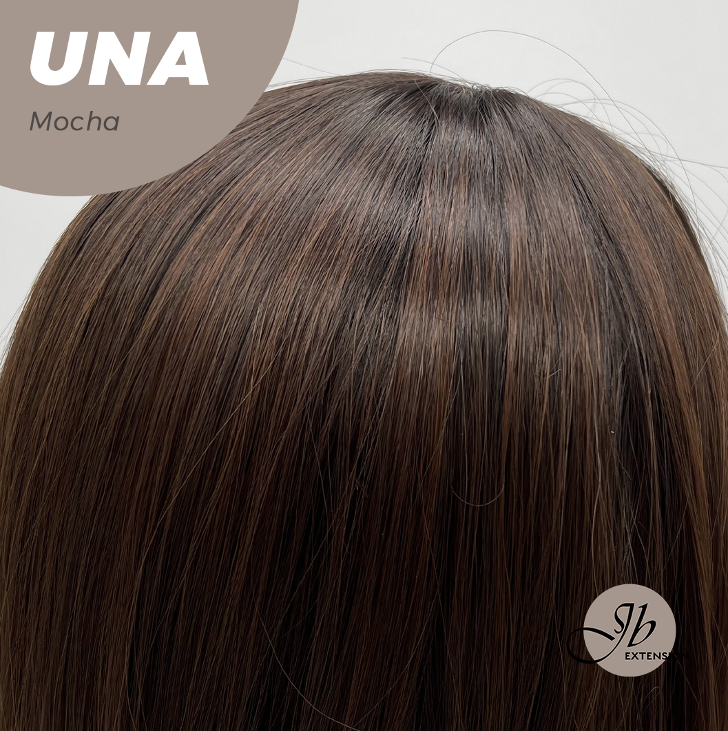 JBEXTENSION 22 Inches Mocha Wave with Bangs Wig UNA MOCHA