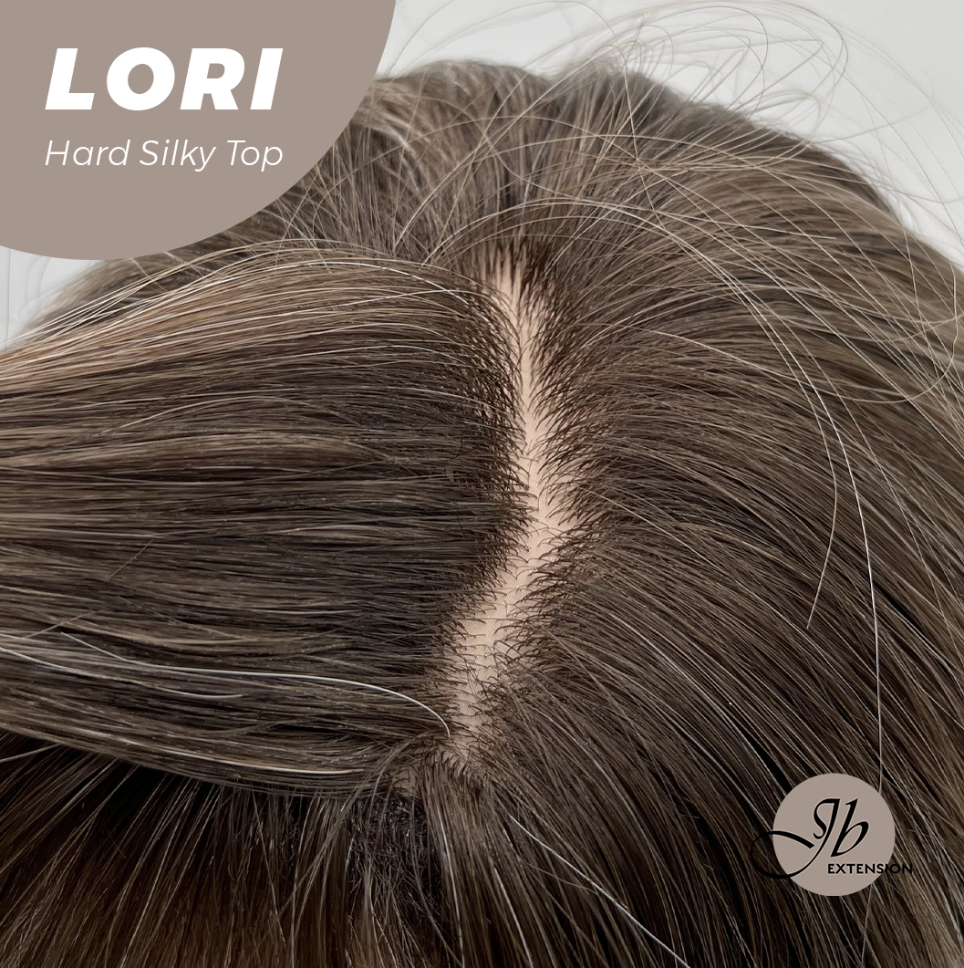 JBEXTENSION 20 Inches Scalpiana Wave Mix Blonde with Dark Root 3.5X4 Hard Silky Top Natural Scalp Effect Wig LORI