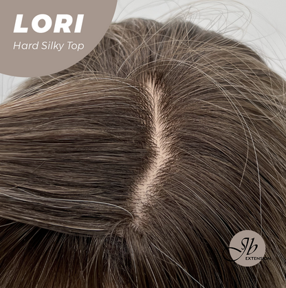 JBEXTENSION 20 Inches Scalpiana Wave Mix Blonde with Dark Root 3.5X4 Hard Silky Top Natural Scalp Effect Wig LORI