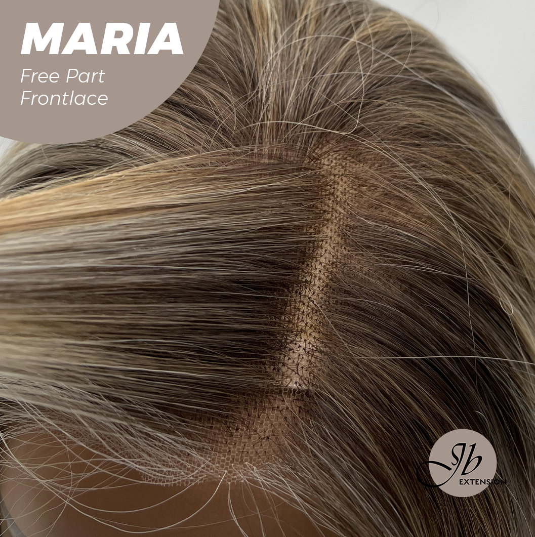 JBEXTENSION 20 Inches Silver Sand Blonde Curly 13X6 Lace Free Part Frontlace Glueless Wig MARIA