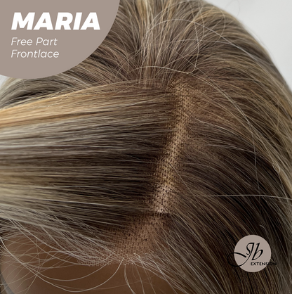 JBEXTENSION 20 Inches Silver Sand Blonde Curly 13X6 Lace Free Part Frontlace Glueless Wig MARIA
