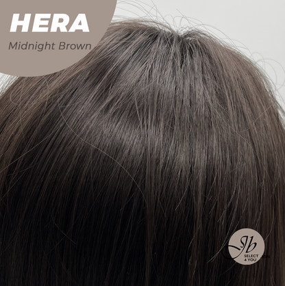 JBEXTENSION 28 Inches Long Wave Midnight Brown(Black/Brown) Wig with Bangs HERA MIDNIGHT BROWN
