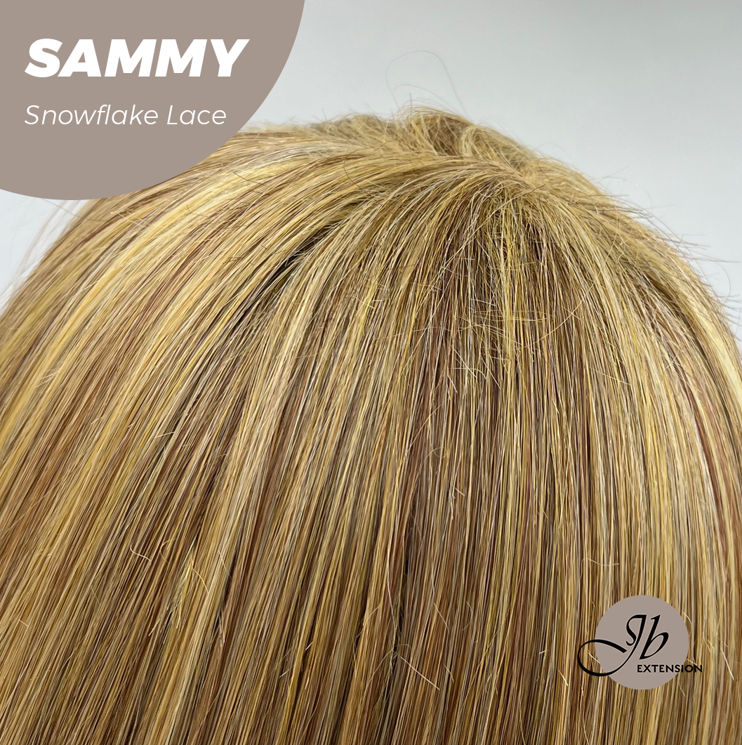 [FINAL SALE] JBEXTENSION 15 Inches Honey Blonde Pre-Cut Snowflake Lace Frontlace Glueless Wig SAMMY【PERMATEASE】【BENDY EAR TABS】- S/M