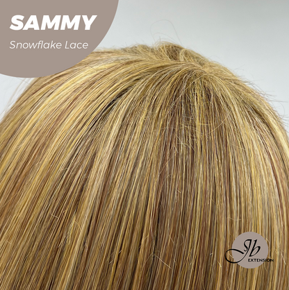 [FINAL SALE] JBEXTENSION 15 Inches Honey Blonde Pre-Cut Snowflake Lace Frontlace Glueless Wig SAMMY【PERMATEASE】【BENDY EAR TABS】- S/M