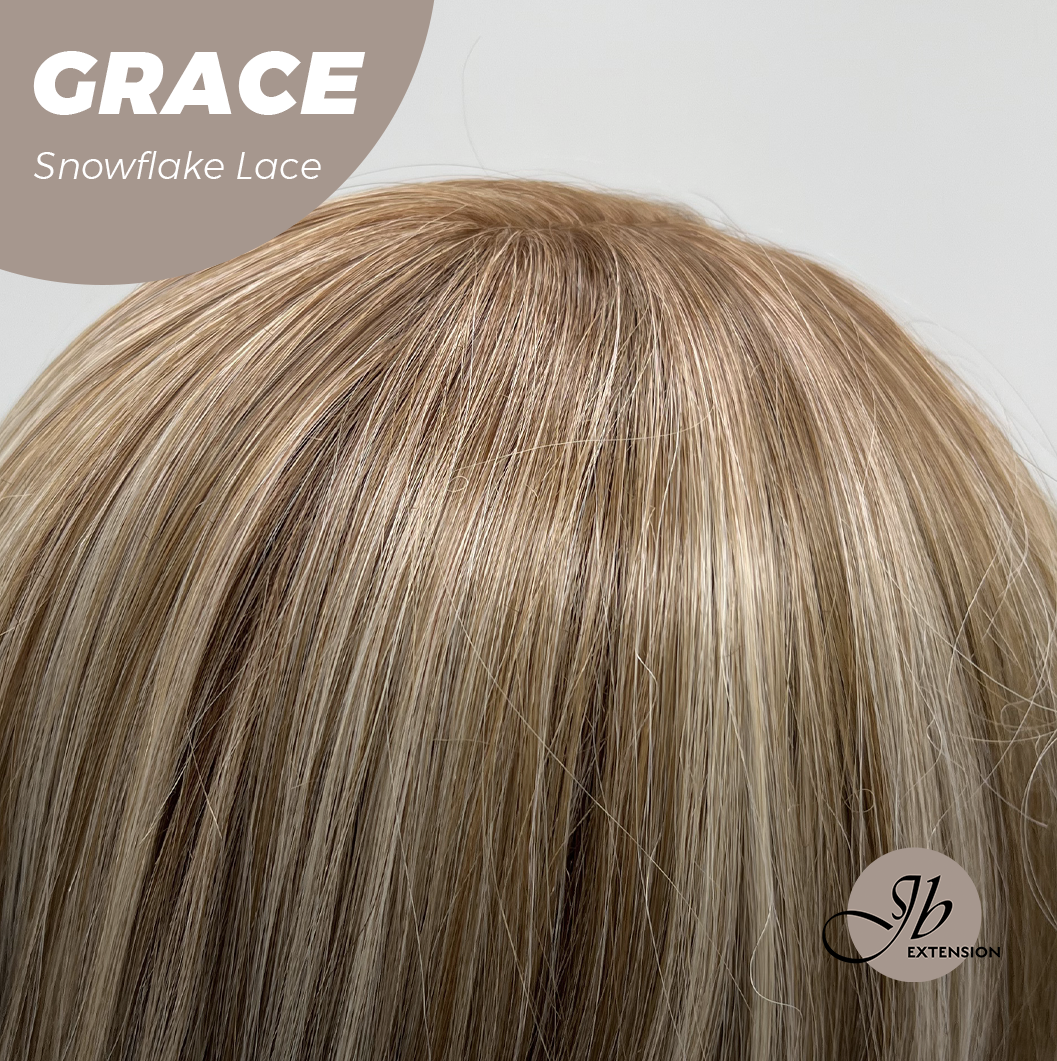 [FINAL SALE] JBEXTENSION 15 Inches Mix Blonde Wave Pre-Cut Arc Snowflake Lace Frontlace Glueless Wig GRACE【BENDY EAR TABS】
