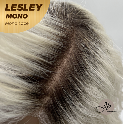 [FINAL SALE] JBEXTENSION LESLEY MONO Monofilament Handmade Wig 6X5 Full Monofilament Hand Tied Top Wig 10 Inches Silver Curly Mono Lace Wig With Anti-slip Silicone Strips Glueless Wig LESLEY MONO【BENDY EAR TABS】