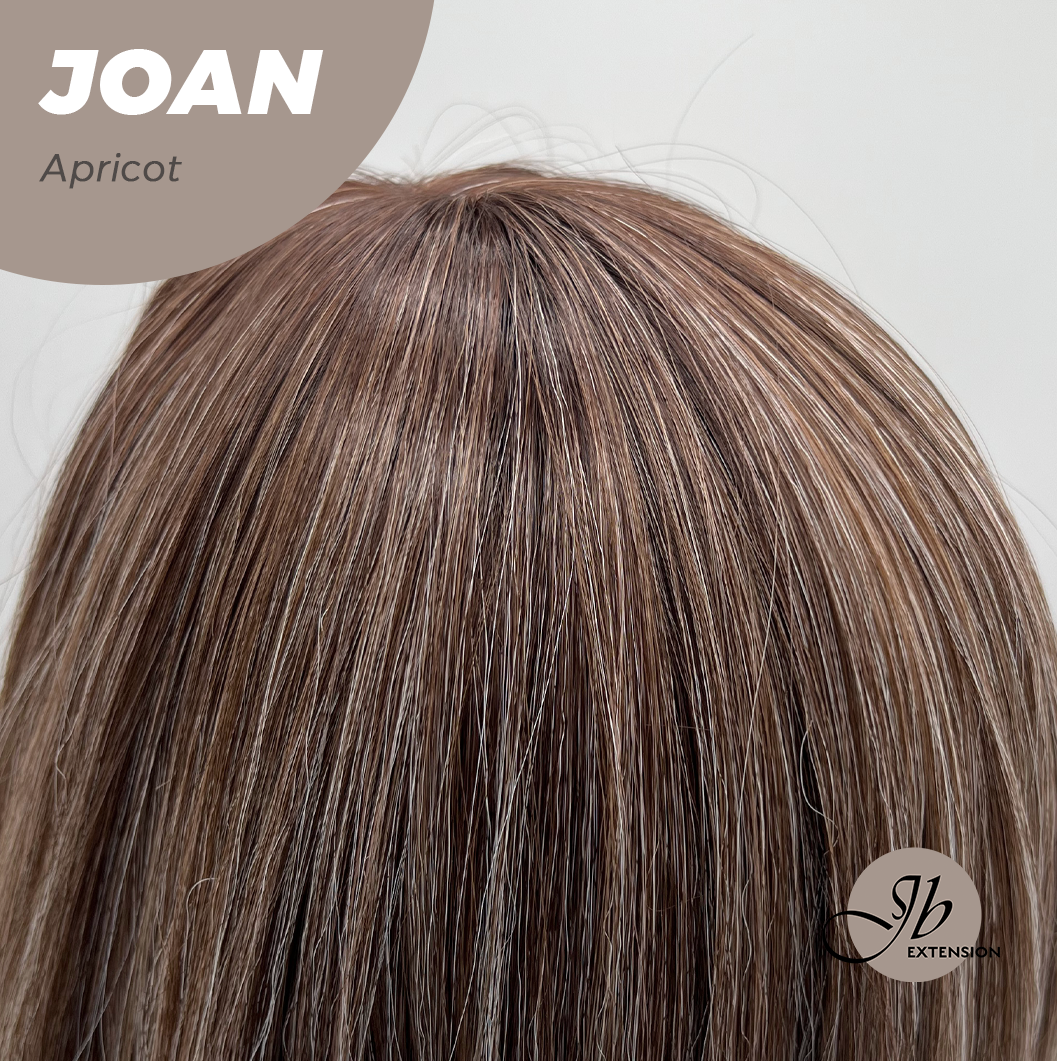 JBEXTENSION 10 Inches Bob Cut Apricot Wig with Bangs JOAN APRICOT